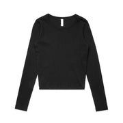 Wo's Organic Rib L/S Tee 4096 - Black
