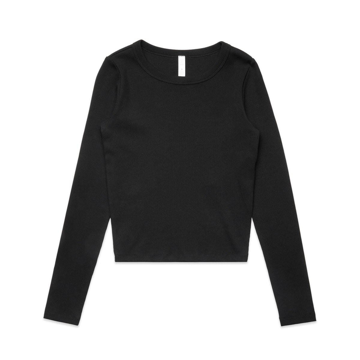 Wo's Organic Rib L/S Tee 4096 - Black