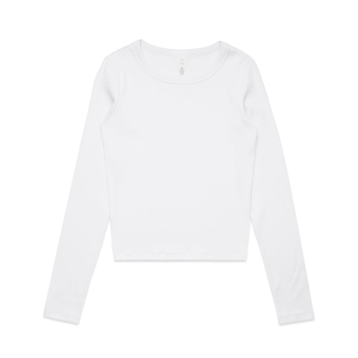 Wo's Organic Rib L/S Tee 4096 - White