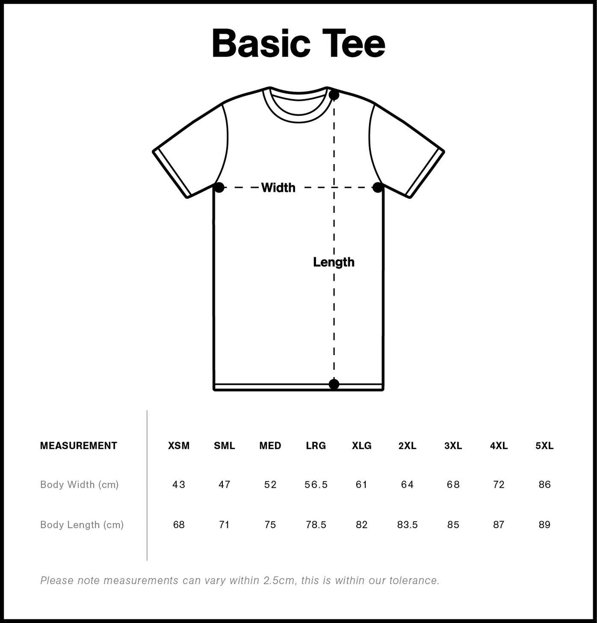 Size chart