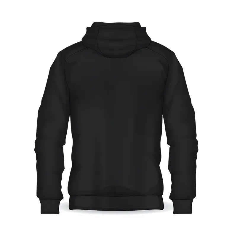 Black hooded sweatshirt.