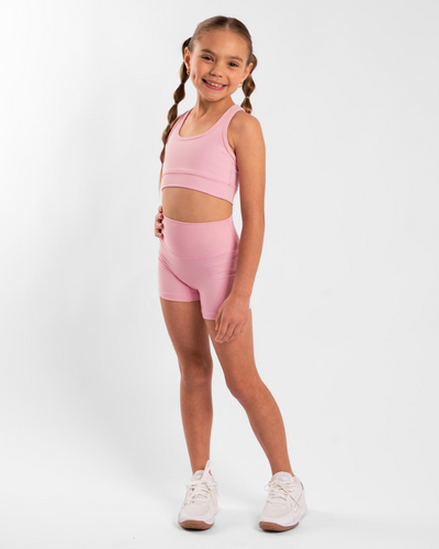 Kids Racer Crop - Baby Pink