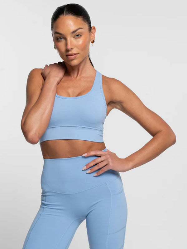 Sky Blue Racer Crop - Activewear