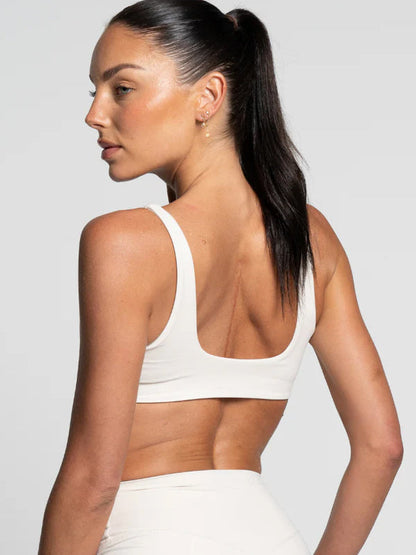 Off White Square Neck Crop - Activewear