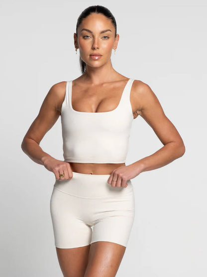 Off White Square Neck Tank - Activewear