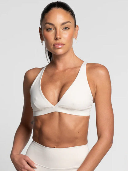 Off WhiteV-Neck Crop - Activewear