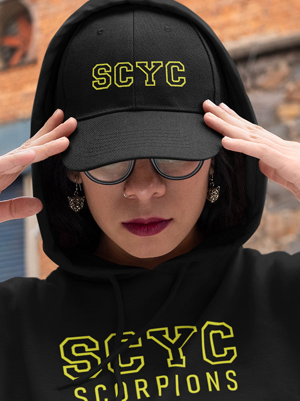 SCYC EMB Black Cap