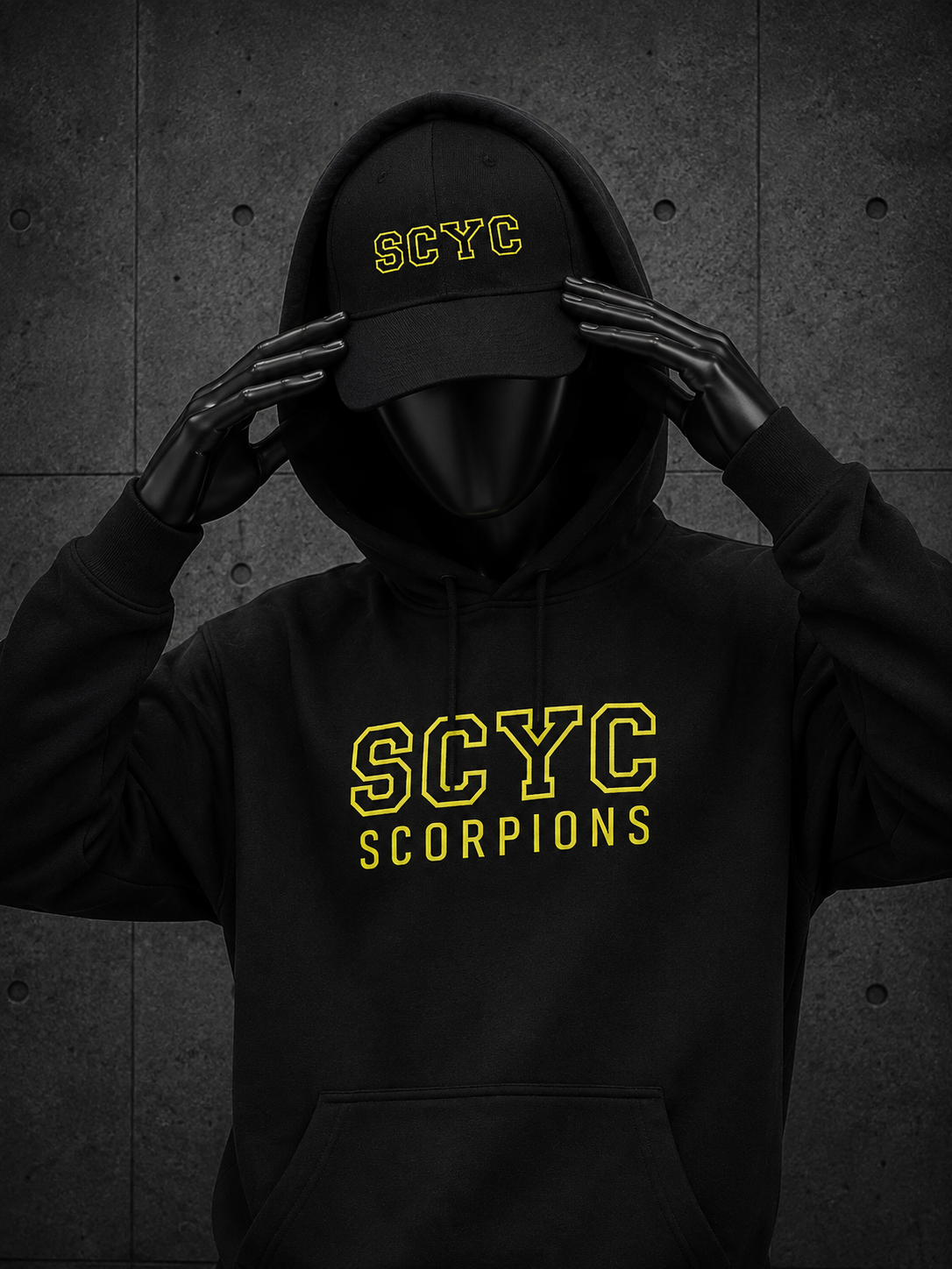SCYC EMB Black Cap