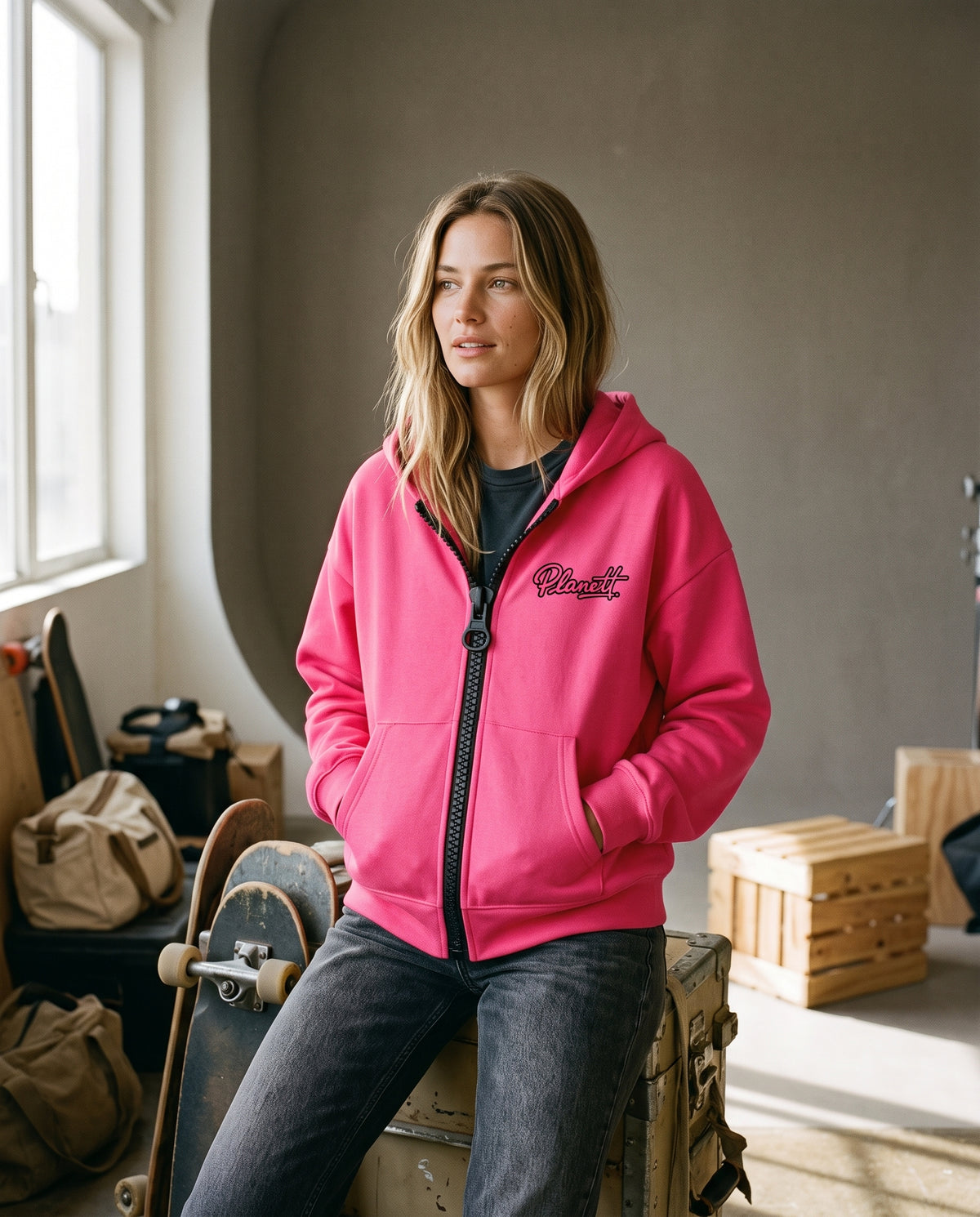 Chunky Zip Oversized Hoodie | Boxy