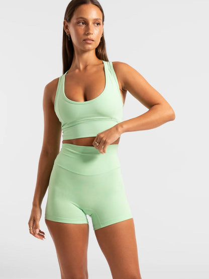 Neo Mint High Rise Shorts - Activewear