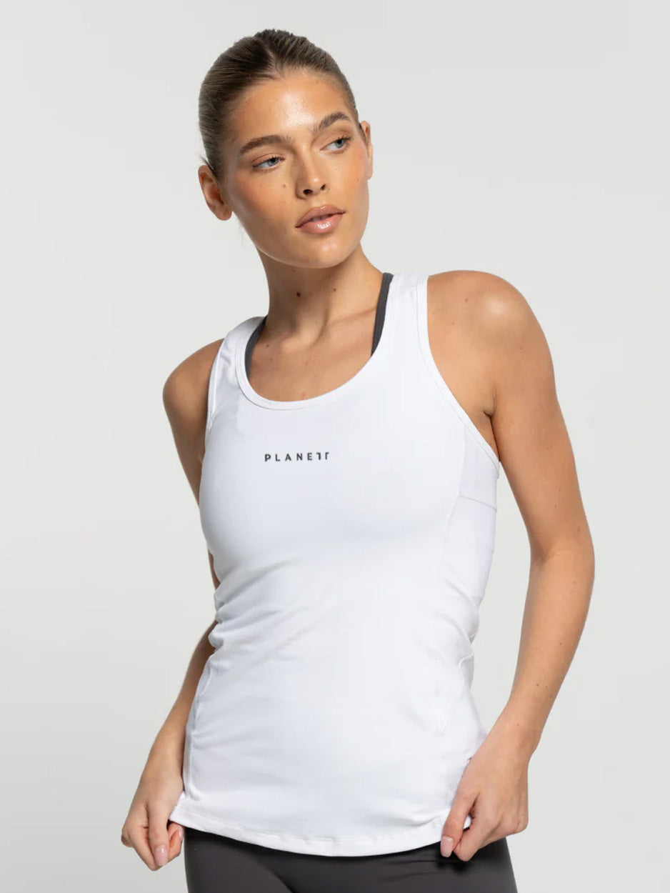 White Racer Crop - Activewear