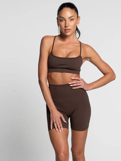 Espresso Invicible Scrunch Shorts - Activewear