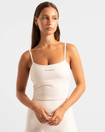 Off White Scoop Back Tank - Activewear