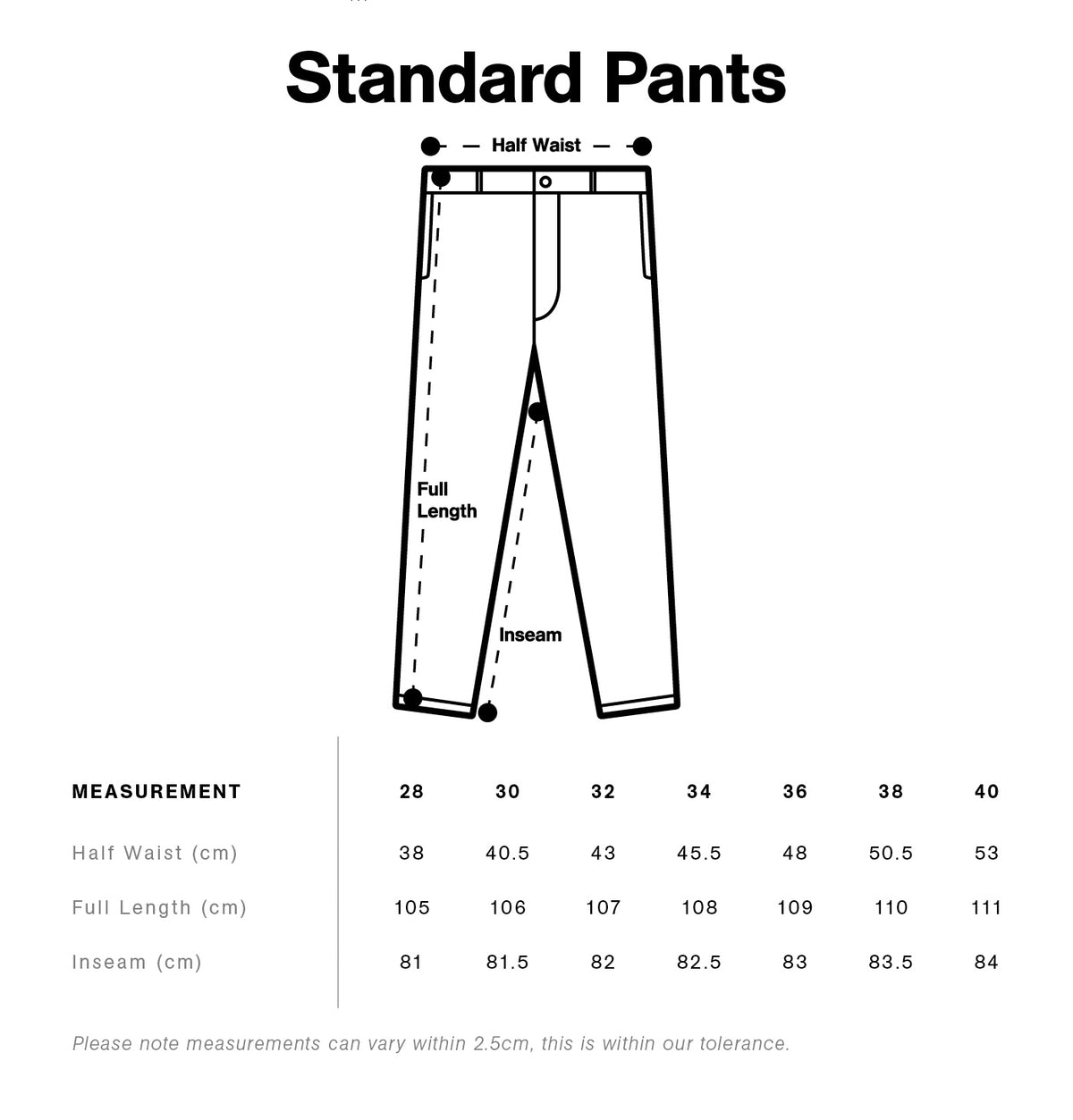 Size chart
