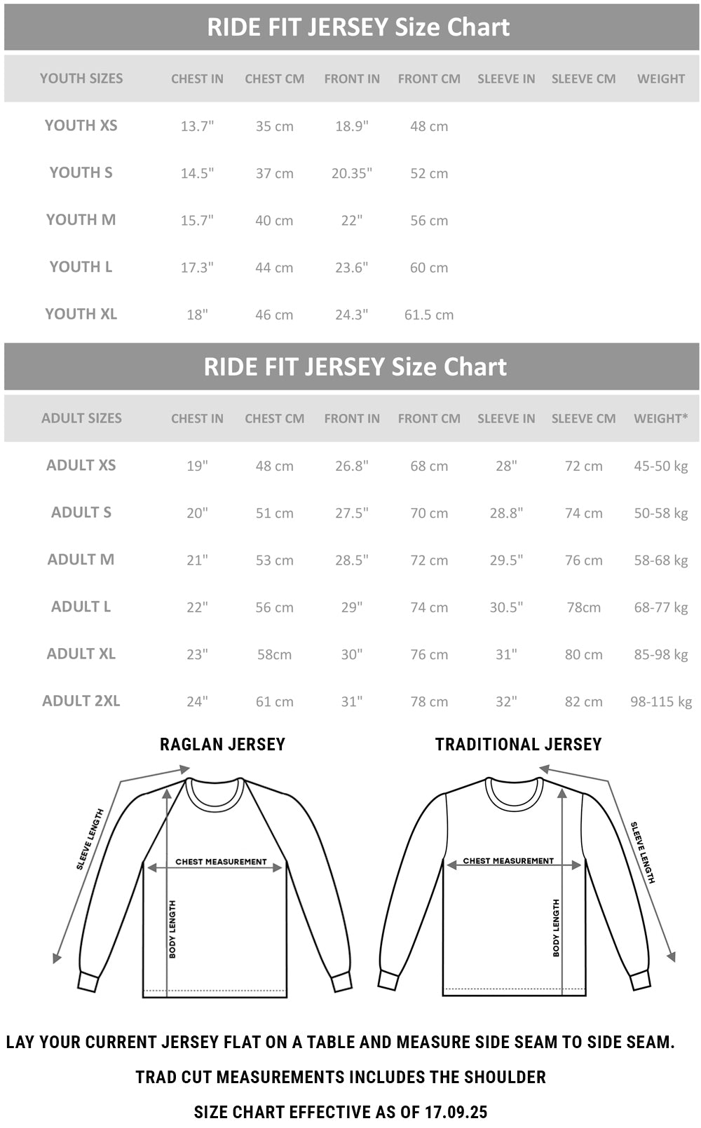 Size chart