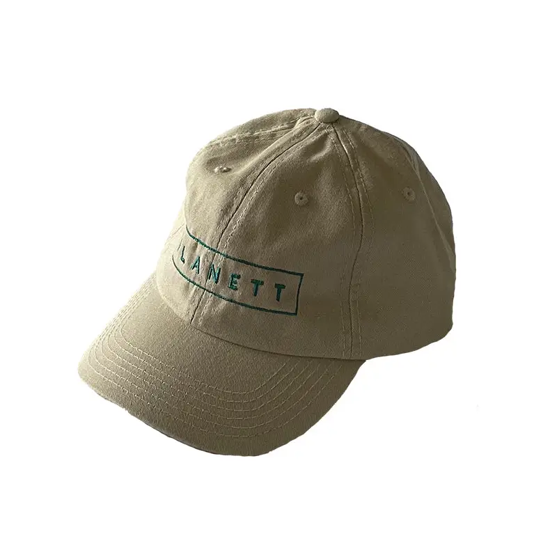 Khaki baseball cap.