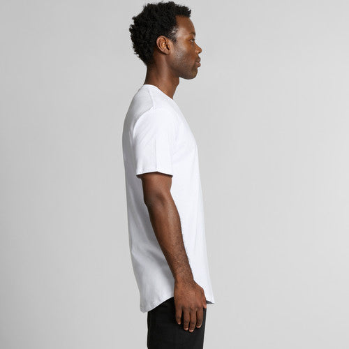 White crew neck t-shirt with short sleeves and ribbed cuffs, made of cotton.