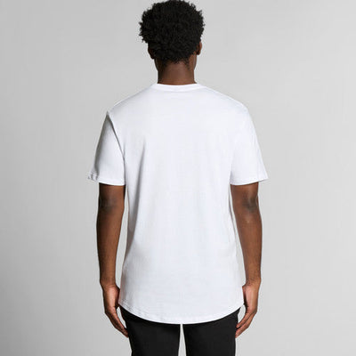 White nike t-shirt with a swoosh logo on the back.