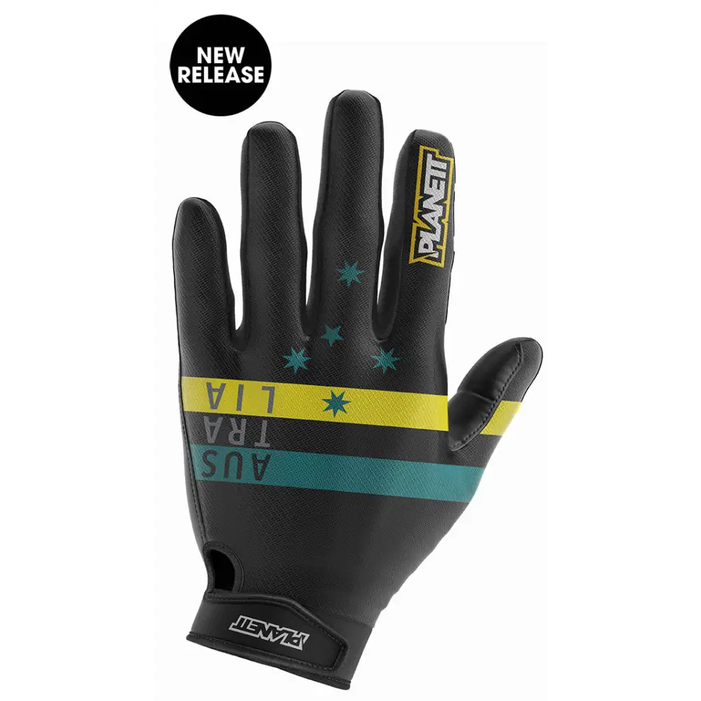 Black glove with Australian flag design.