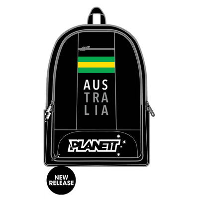 Black backpack with Australia design.