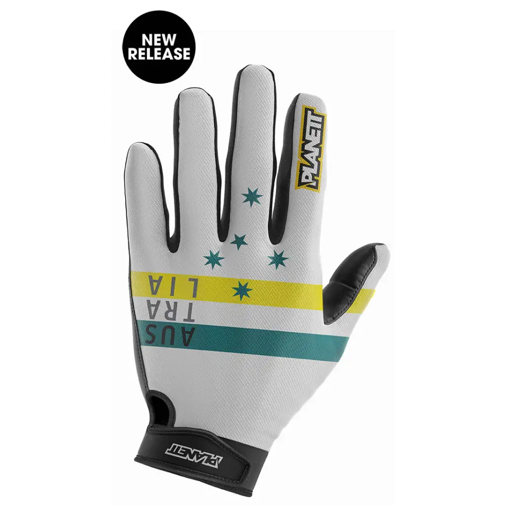 Australian flag-themed glove.