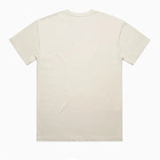 Beige short-sleeved t-shirt.