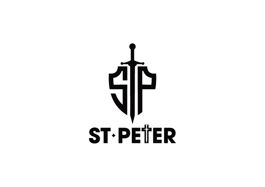 Black pixelated logo featuring a stylized skull with crossed swords beneath it.
