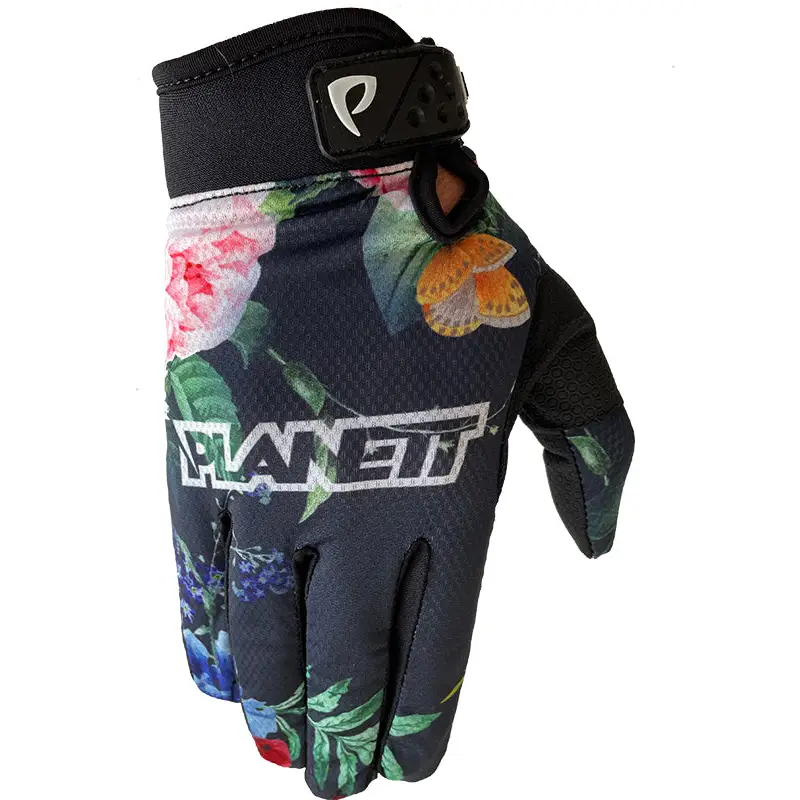 Floral patterned cycling glove.