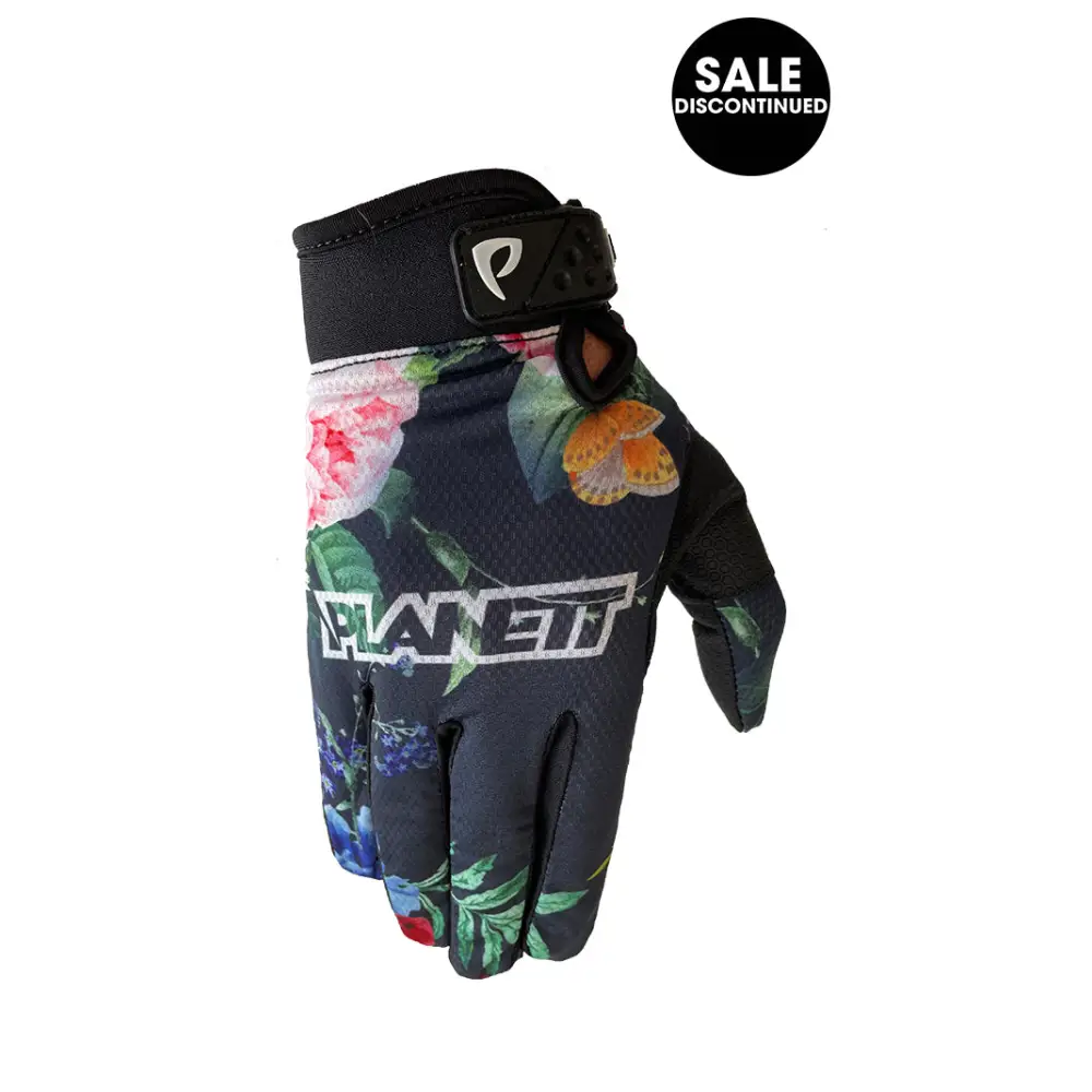 Floral patterned cycling glove.