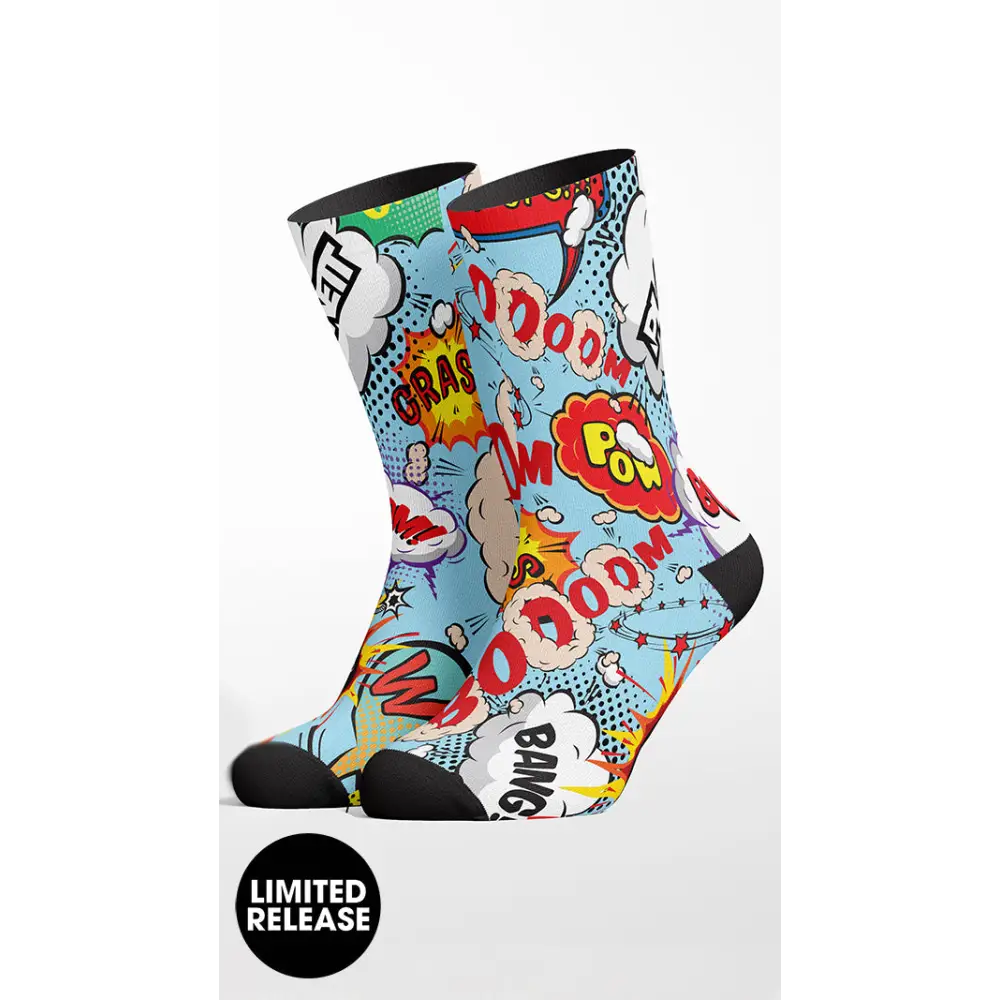 Comic-themed socks.