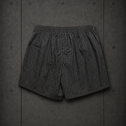 Boxer Check Shorts 1215 blank product on dark industrial concrete background