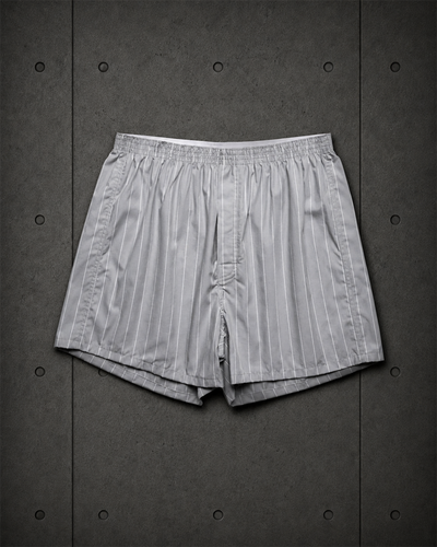 Boxer Fine Stripe Shorts 1216 blank product on dark industrial concrete background