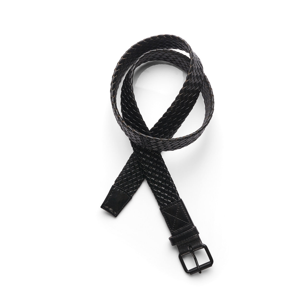 Braided Leather Belt 1405 - Black