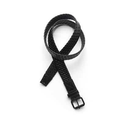 Braided Leather Belt 1405 - Black