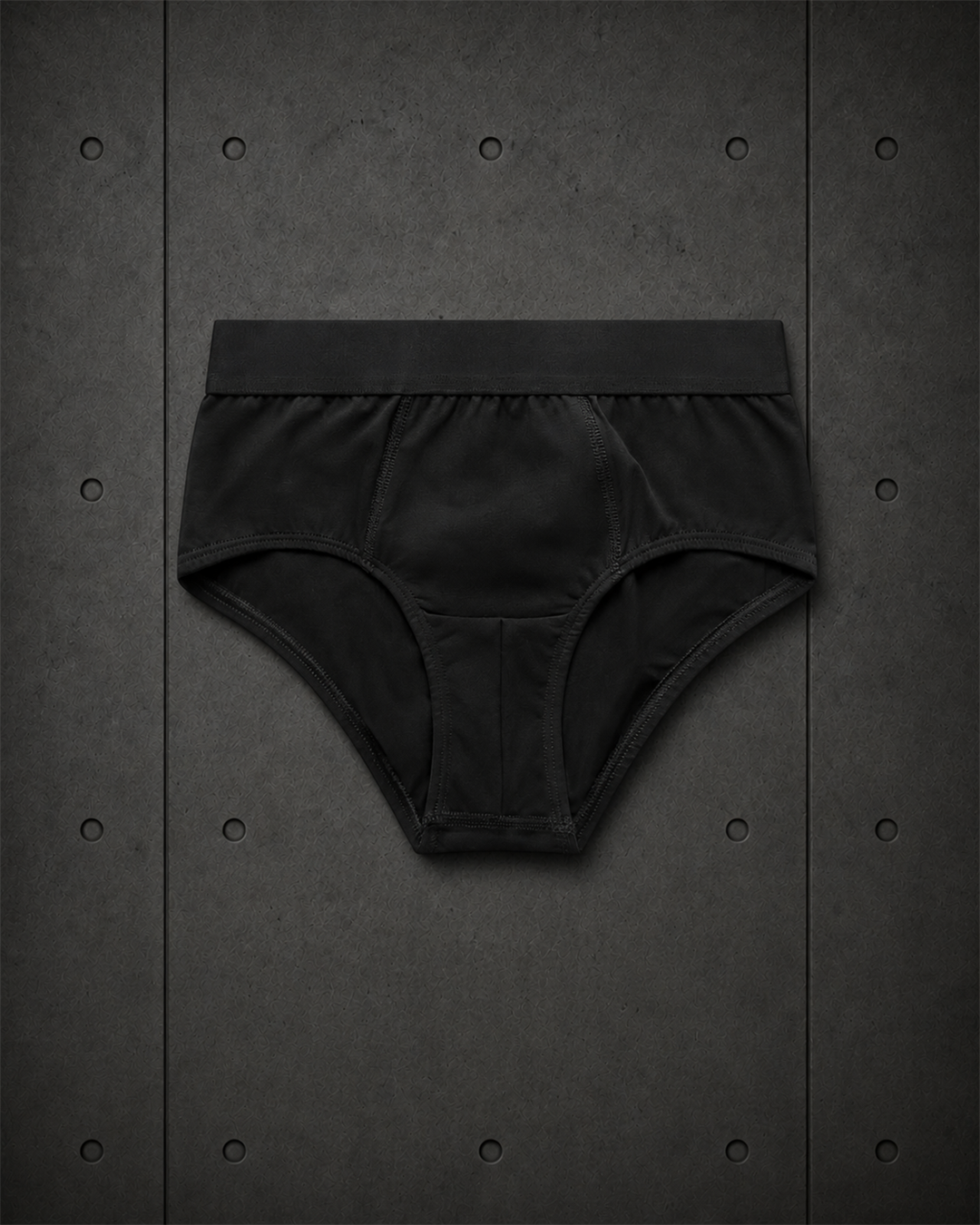 Briefs 1212 blank product on dark industrial concrete background