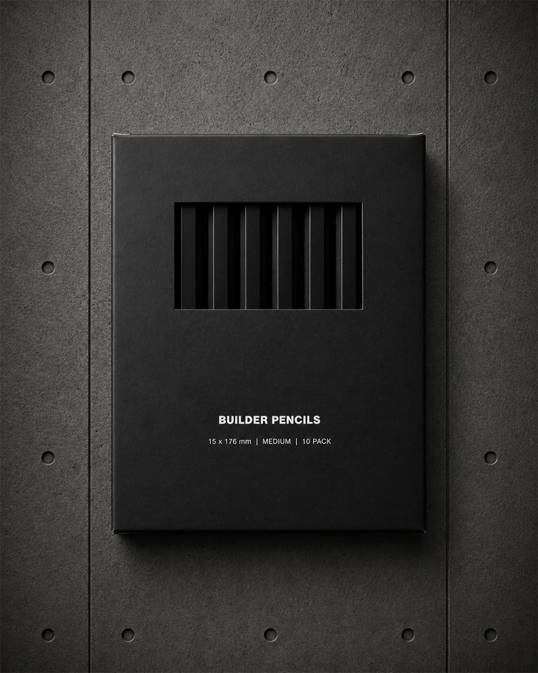 Builders Pencil 10 Pack 1508 blank product on dark industrial concrete background