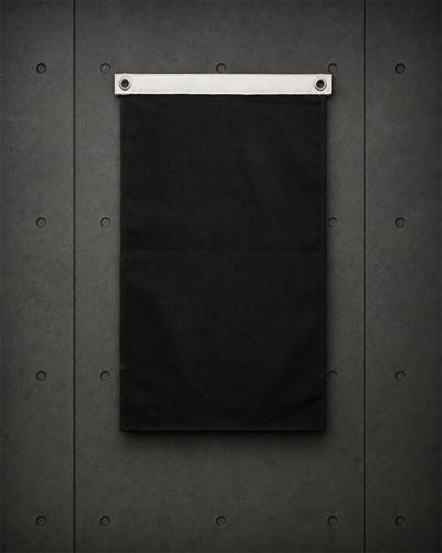 Canvas Flag 1512 blank product on dark industrial concrete background