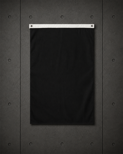Canvas Large Flag 1519 blank product on dark industrial concrete background