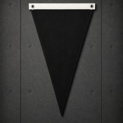 Canvas Pennant Flag 1513 blank product on dark industrial concrete background