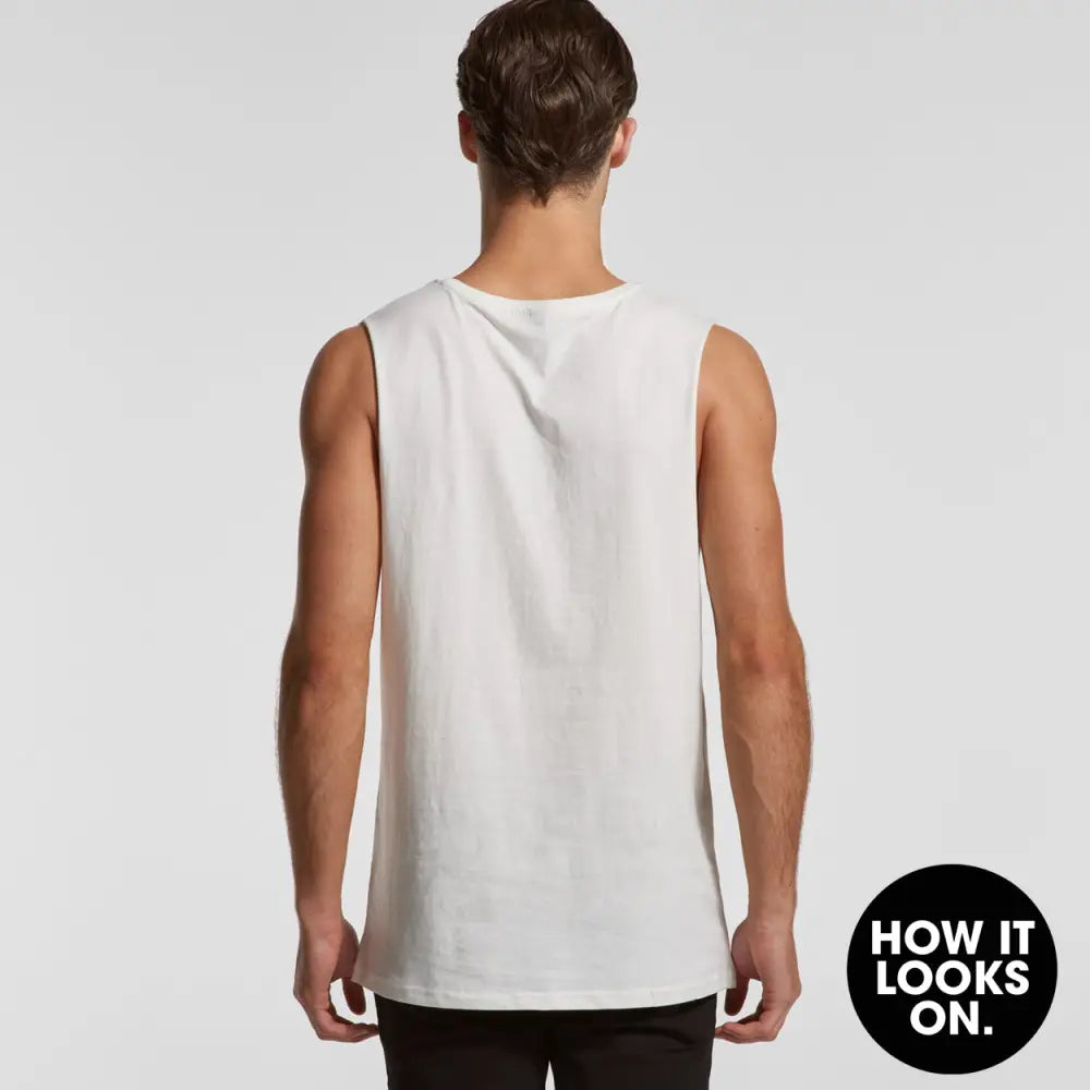 White sleeveless shirt.