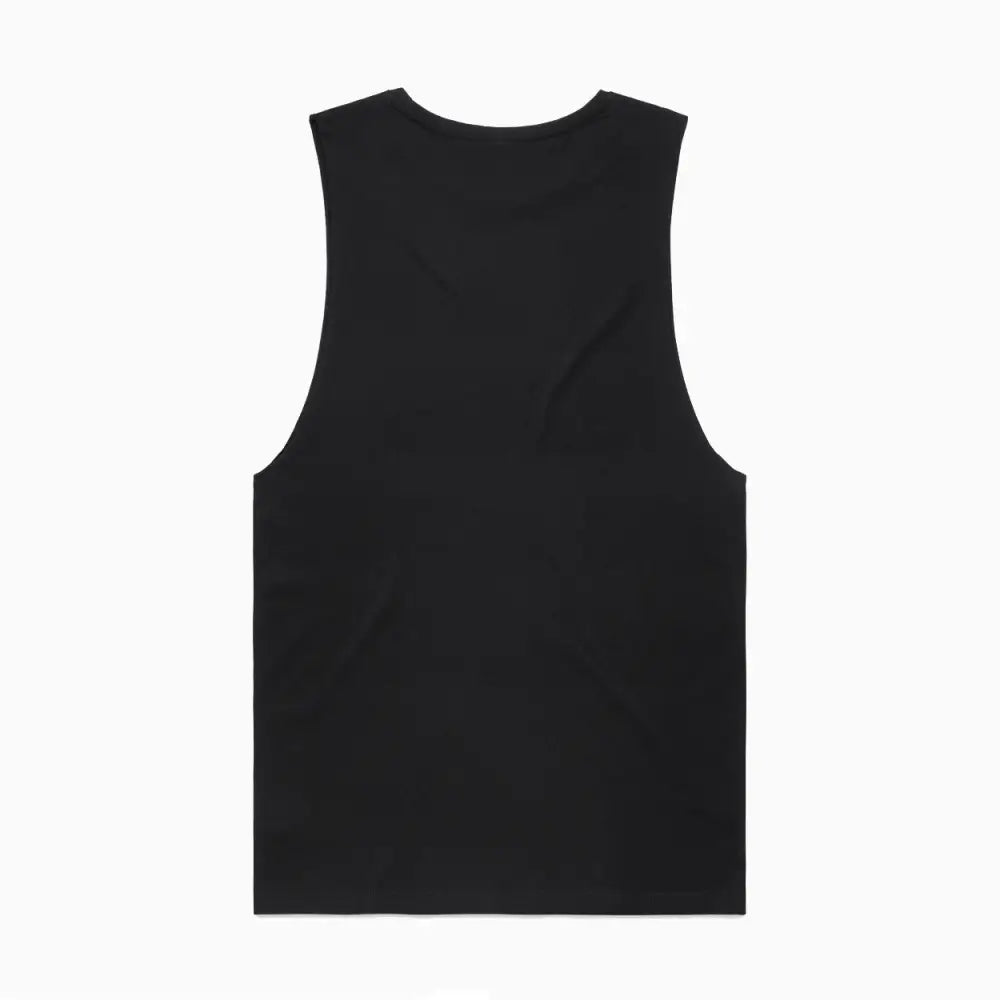 Black sleeveless shirt.