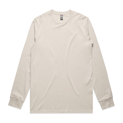 Off-white long-sleeved t-shirt with ribbed cuffs and hem, likely made of cotton or polyester blend.