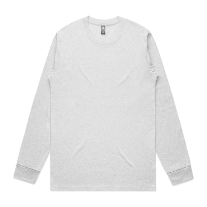 White long-sleeved t-shirt with ribbed cuffs and hem, made of cotton.