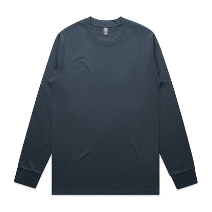 Dark gray long-sleeved t-shirt with a crew neck and ribbed cuffs.