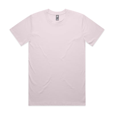 Lavender crew neck t-shirt with short sleeves and a relaxed fit.