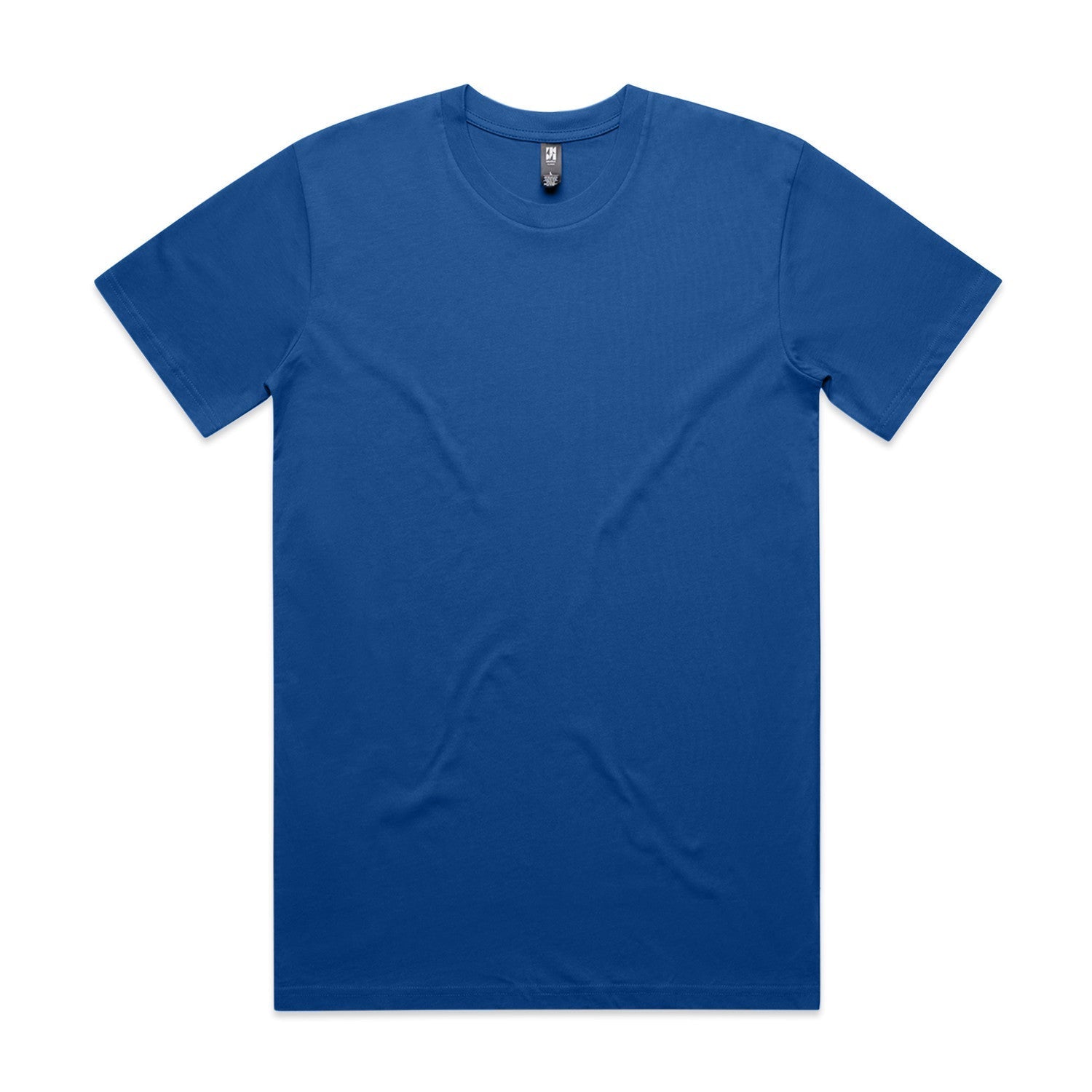Royal blue crew neck t-shirt with short sleeves and a relaxed fit.