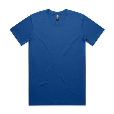 Royal blue crew neck t-shirt with short sleeves and a relaxed fit.
