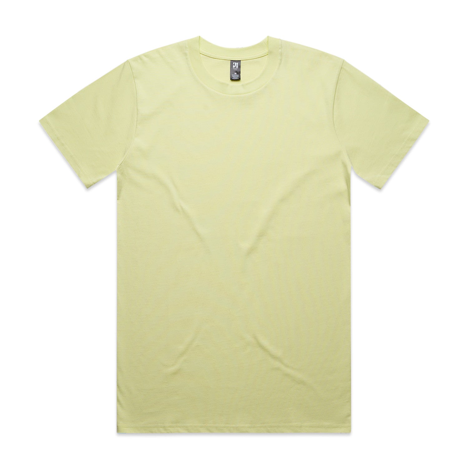 Pale yellow t-shirt with a crew neck and short sleeves, made of cotton.