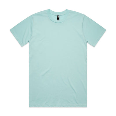 Mint green crew neck t-shirt with short sleeves and a small logo on the chest.