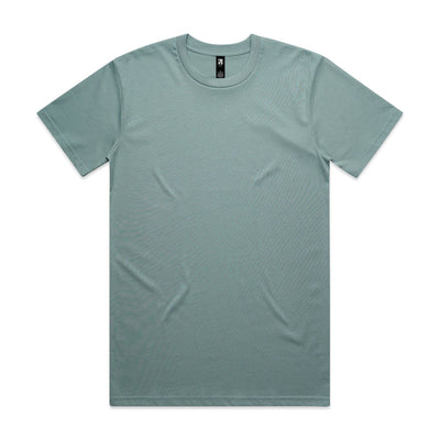 Sage green crew neck t-shirt with subtle fish pattern design.
